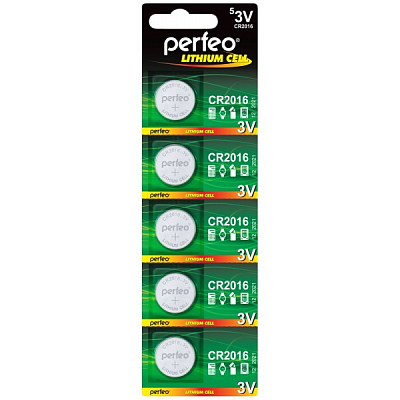 Perfeo CR2016 Lithium Cell (Блистер 5 шт.)