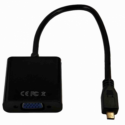 Адаптер microHDMI штекер - VGA гнездо, черный