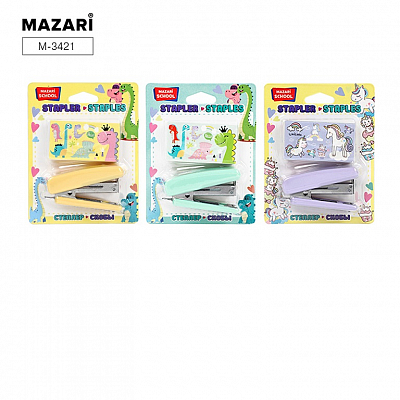 Набор MAZARI : степлер №10, скобы (500 шт.), 6 дизайнов
