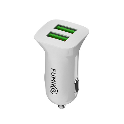 Универсальное авто з/у 2USB FUMIKO CC06, 2.4A, белый