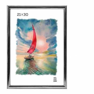 Фоторамка 21х30 пластиковая Зебра 513 Серебро