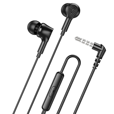 Наушники внутриканальные hoco M102 с микрофоном, угловой штекер, черный