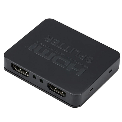  Разделитель HDMI Splitter 1 гнездо (вход) - 2 гнезда (выход), 4K, Ultra HD, пластик, черный