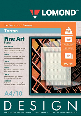 Дизайнерская Lomond Шотландка матовая А4 200 г/м 10 листов односторонняя