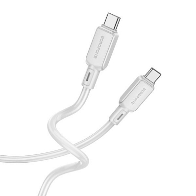 BOROFONE BX94 Type-C вилка - Type-C вилка, 60W, 3A, силикон, серый, 1м