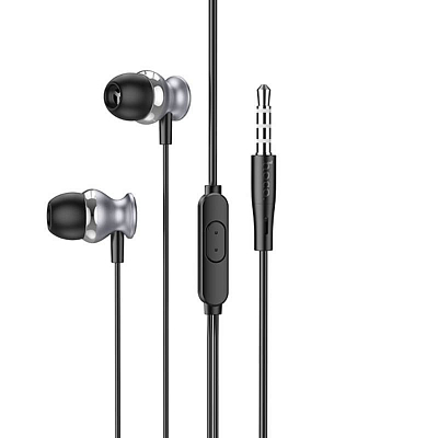 Наушники внутриканальные hoco M106 с микрофоном, черно-серебристый