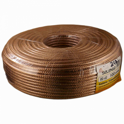 Кабель коаксиальный RG6 Selenga PVC силиконовый, бухта 100 м