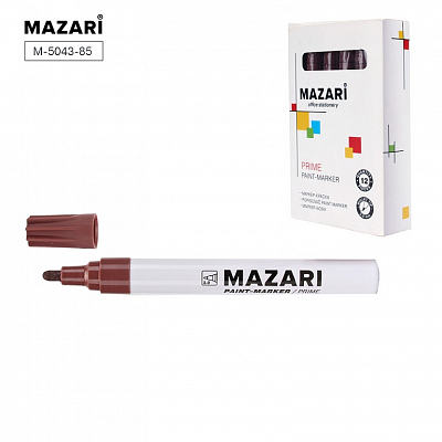 Маркер-краска MAZARI PRIME, ширина линии письма 2мм, кофейный (12)