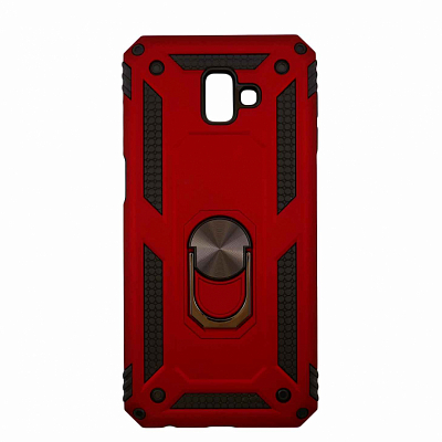 Чехол Samsung J6+/J610 (2018) M1, кольцо и магнит, красный