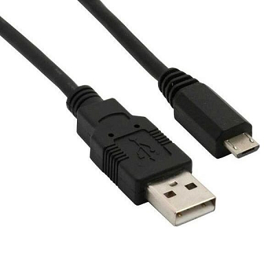 VS USB вилка - microUSB вилка, черный, 1.8 м.