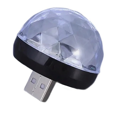Дискошар с USB штекером маленький SmaII magic ball, LED RGB 4W, черный