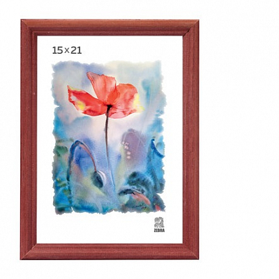 Фоторамка 15х21 деревянная Зебра 1702 Красное дерево