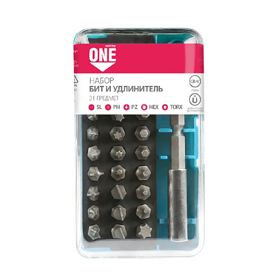Отвертка с набором бит (насадок) 31 предмет (отвертка, 30 бит, CR-V), Smartbuy 