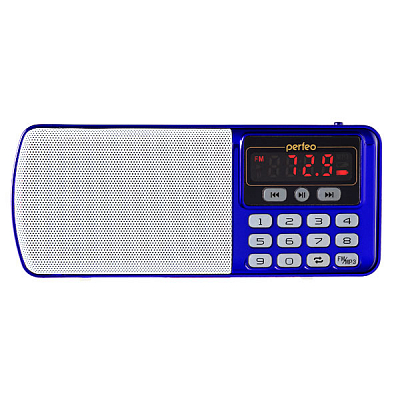 Perfeo Радиоприемник ЕГЕРЬ FM,МР3,USB синий